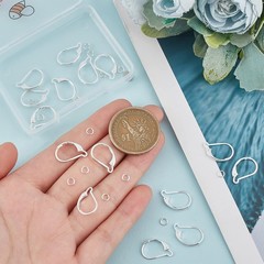Beebeecraft 1 Box 20Pcs Leverback Earring Findings 925 Sterling Silver
