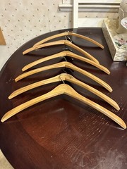 Beverly Coat Hangers 17” Length 8.5” Height Wooden Hangers Coat Jacket Lot Of 6