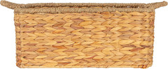 Natural Handwoven Water Hyacinth & Seagrass Basket with Handles