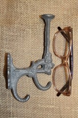 2-Large TRIPLE WALL HOOKS,Raw Unfinshed,Lion Accent,Country Decor,Gifts, H-10