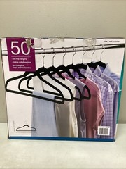 Non Slip Velvet Flocked Hangers – 50 pack. New in open box.