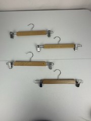 Lot 4 Wooden Pants Skirt Hangers Clip Clamp Wood Clothes Closet Organizer 36