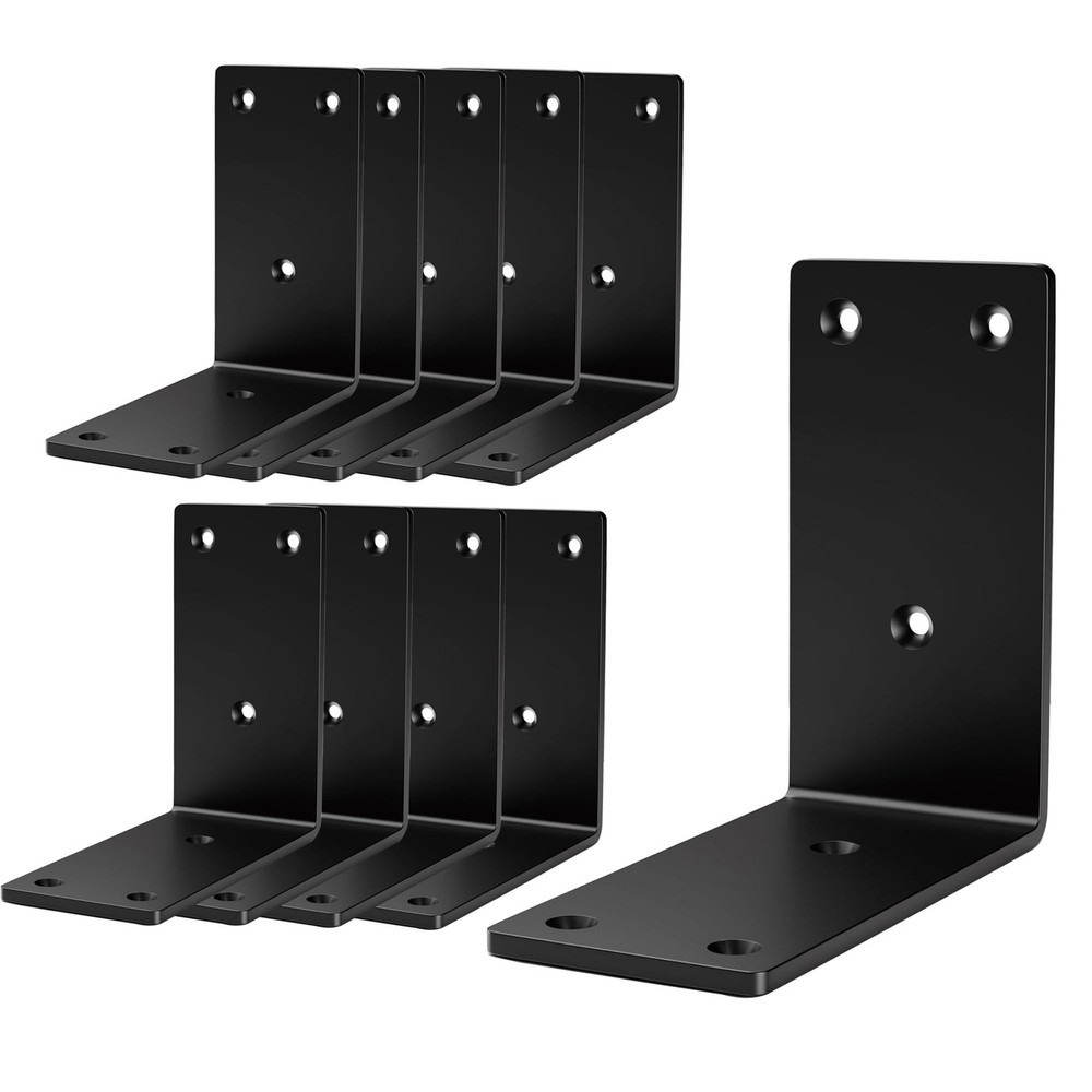 8packs Metal Corner Brackets,﻿90 Degree Angle Post Bracket-4″x 4″ Large Conne…