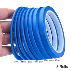 8pcs Blue Pinstripe Tape Masking Tape for DIY Nail Arts Drawing Pattern Makin…
