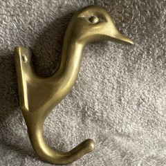 Duck Wall-Mounted Coat Hook Traditional Style Gold Metal Animal Theme