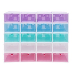20 Pack Shoe Storage Box Stackable Sneaker Container Foldable Organizer Home