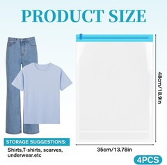4 Roll-Up Compression Bags 19×14″ – No Pump Needed for Effortless Travel