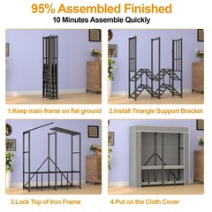 59″ Heavy Duty Garment Rack Clothes Rack Freestanding Closet Clothing Shelves