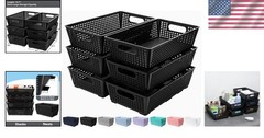 Durable 6 Count Extra Large Stackable Baskets for Versatile Storage Solutions