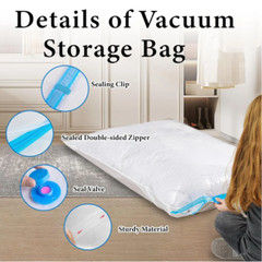 5Pack Vacuum Storage Bags Bedding Clothes Seal Travel Space Saver w/ Pump