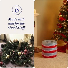 3-Pack 24 Inch Seasonal Holiday Clear Plastic Wreath Storage Containers, Red …