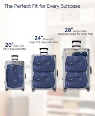 Travel Vacuum Bags for Luggage with Wireless Pump, Reusable Space Saver 2 pack