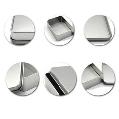 Boxes Iron Small Metal Storage Box Silver Jewelry Keys Coins Metal 9×6.5×2.5cm