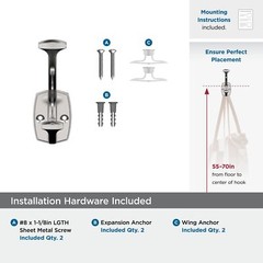 H3700126 | Vicinity Double Prong Decorative Wall Hook | Polished Chrome Hook …