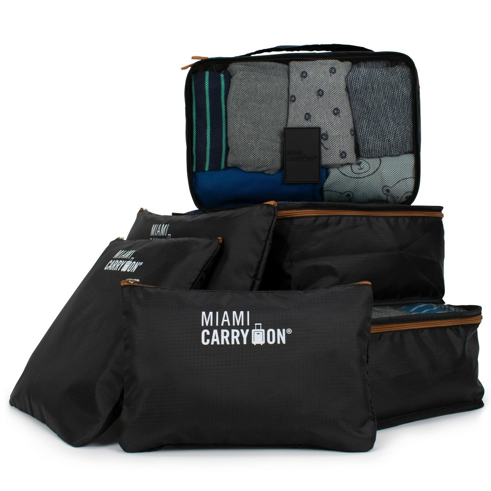 Miami CarryOn 6-Piece Travellers Packing Cubes for Luggage Organization