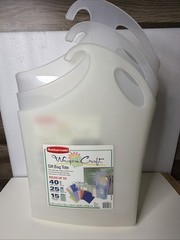 Set of 3 Rubbermaid Wrap n Craft Gift Bag Totes Clear Stackable Hanging 2003 USA