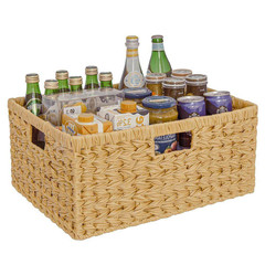 Brown 16.5 In. X 7.5 In. Polypropylene Decorative Basket with Handles