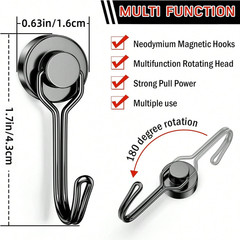 Magnetic Hook Heavy Duty Rotatable Hanger Neodymium Strong Megnet Black Hook USA