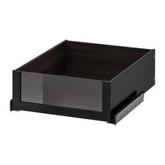 IKEA KOMPLEMENT Drawer With Glass Front 19 5/8×22 7/8″ Black-brown 602.466.88
