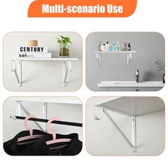 10 PCS White Heavy Duty Closet Shelf Rod Brackets Wall Mount 11×9.45 Inch