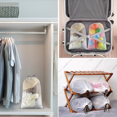 32 Pcs Shoe Bags for Travel, 15.7″ x 11.8″ Clear Drawstring Storage Bags Shoes