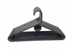 12-Pack Heavy-Weight Glossy Black Plastic Hangers – Durable Tubular Design wi…