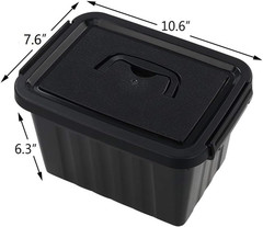 6 Pack of 6 Quart Black Storage Bins with Latching Handles for Easy Organization