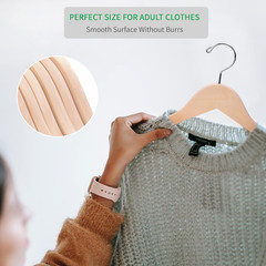 20 Pack Wooden Clothes Hangers Natural Solid Suit Coat Jacket Hangers
