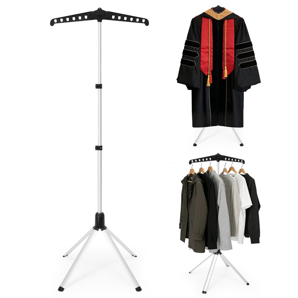 2 IN 1 T Shirt Display Stand, 32-63 inch Adjustable Cap and Gown Display Stan…
