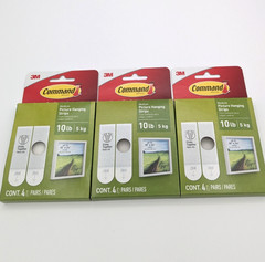 3M Command Medium Picture Hanging Strips Holds 10 lb 3 Packs 4 Pairs Per Pack