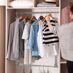 Hanging Closet Rod, 17-28In Width and Up to 32In Height Closet Extender, Doub…