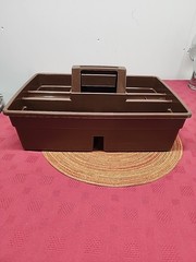 Vintage Rubbermaid Roughneck Carry Caddy Chocolate Brown #3154 Original Sticker