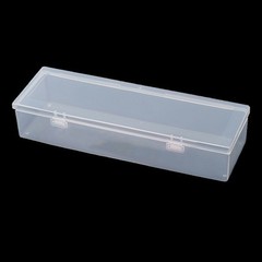 2x Large Plastic Storage Container Box Hinged Lid Crafts Markers Pens Pencils