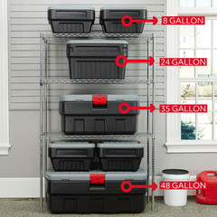 Rubbermaid 24 Gallon Action Packer Storage Bin, Heavy Duty Plastic, Lockable, Bl