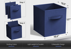 Colorful Foldable Storage Cubes – 6 Bins for Toys, Books & Clothes