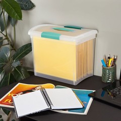 Sterilite Large Nesting ShowOffs, Stackable Small Storage Bin with Lid, 6 Pack