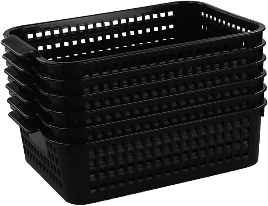 Plastic Desktop Storage Trays Baskets Organization, Set of 6