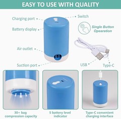 Vacuum Travel Bags PA+PE 8 Pack with Pump Space Saver for Clothes Luggage