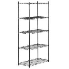 5 Tier Wire Shelves Rack Storage Unit Large Space Adjustable Metal Shelving Blac