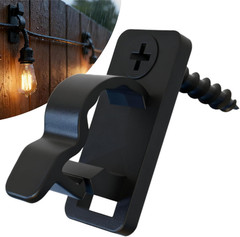 80Pack Outdoor String Light Clips Screw-In Hooks,Weatherproof Cable Hangers