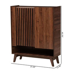 Paricia 37.2 In. W X 45.7 In. H Walnut Brown Shoe Storage Cabinet