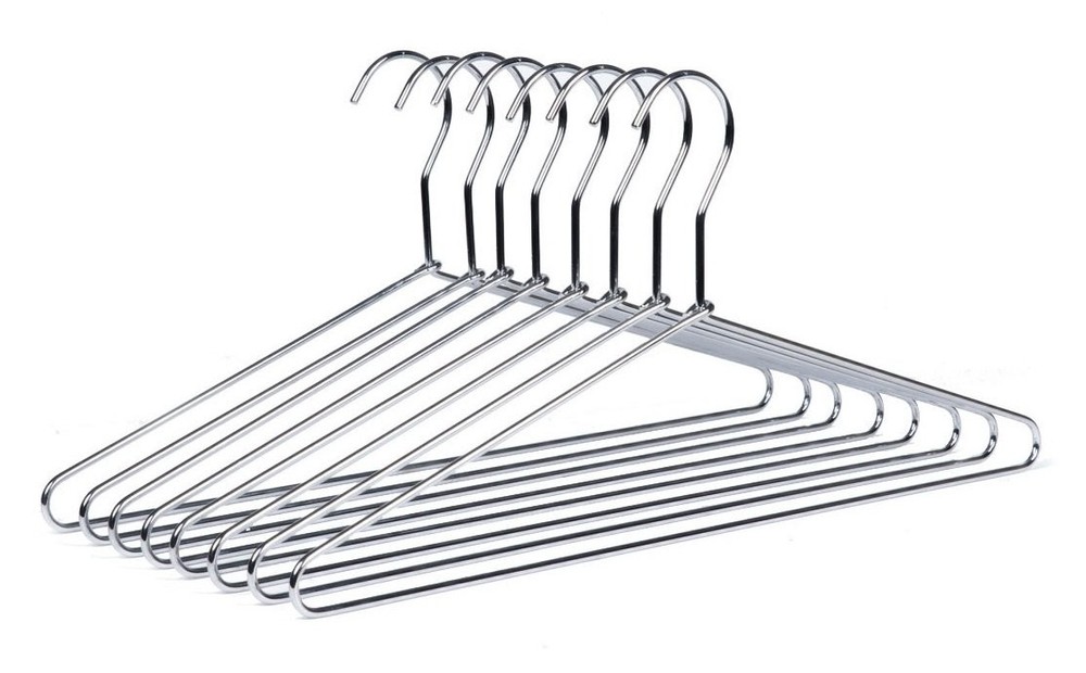 8 Heavy Duty Metal Suit Hanger Coat Hangers with Polished Chrome (Suit Coat H…