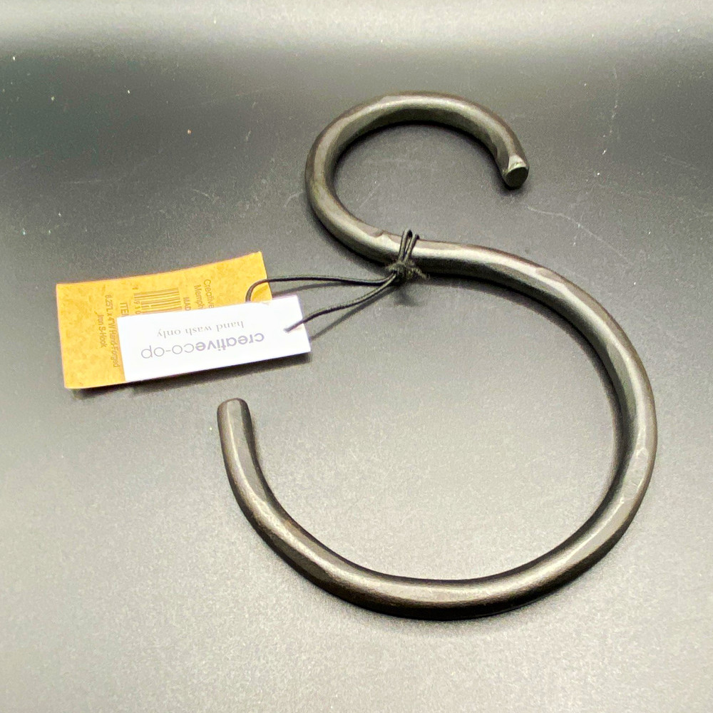 Creative Co-Op Black Matte Metal Traditional S Hook Hanging 7”, set of 6