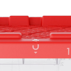 27 Gal. Tough Storage Tote in Clear with Red Lid