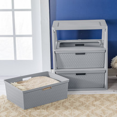Sterilite Wide 3 Drawer Tower, Plastic Storage Organizer with Removable