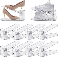 10 Pack Clear Adjustable Double Layer Shoe Stackers Space Saver