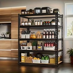 5-Tier Heavy Duty Metal Shelving Storage Adjustable Garage Shelves Utility Rack