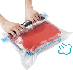 Space Saver Premium Travel Roll-Up Storage Bags Double-Zip Seal 8 Pack Brand New