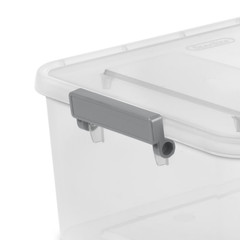 (3 Pack) 12.7 Qt. Clear Plastic Modular ID Latch Box