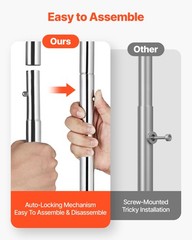 Uimoso Rolling Clothes Garment Rack 2 Hanging Rods & Storage Basket Extendable